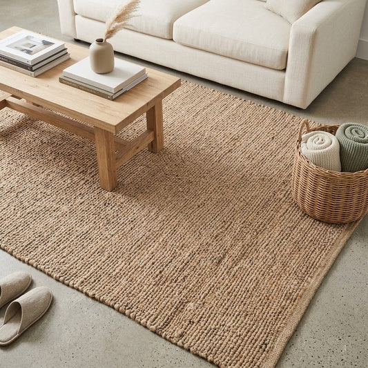 Alfombra de Yute y Algodón con Flecos IC15187T Grises/Plateado