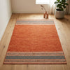 Alfombra Kilim de Algodón Borde Acabado IC14486 Naranja