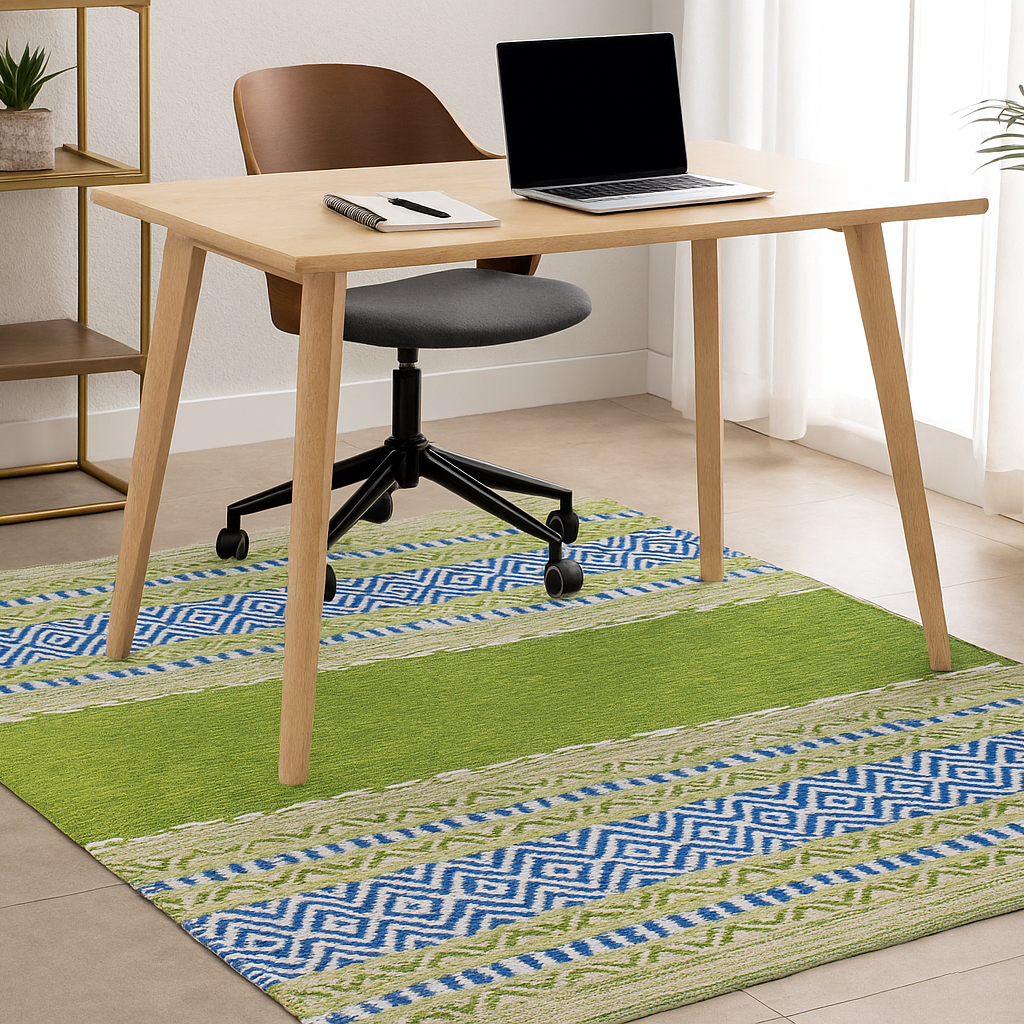Detalle de alfombra kilim IC14489 verde