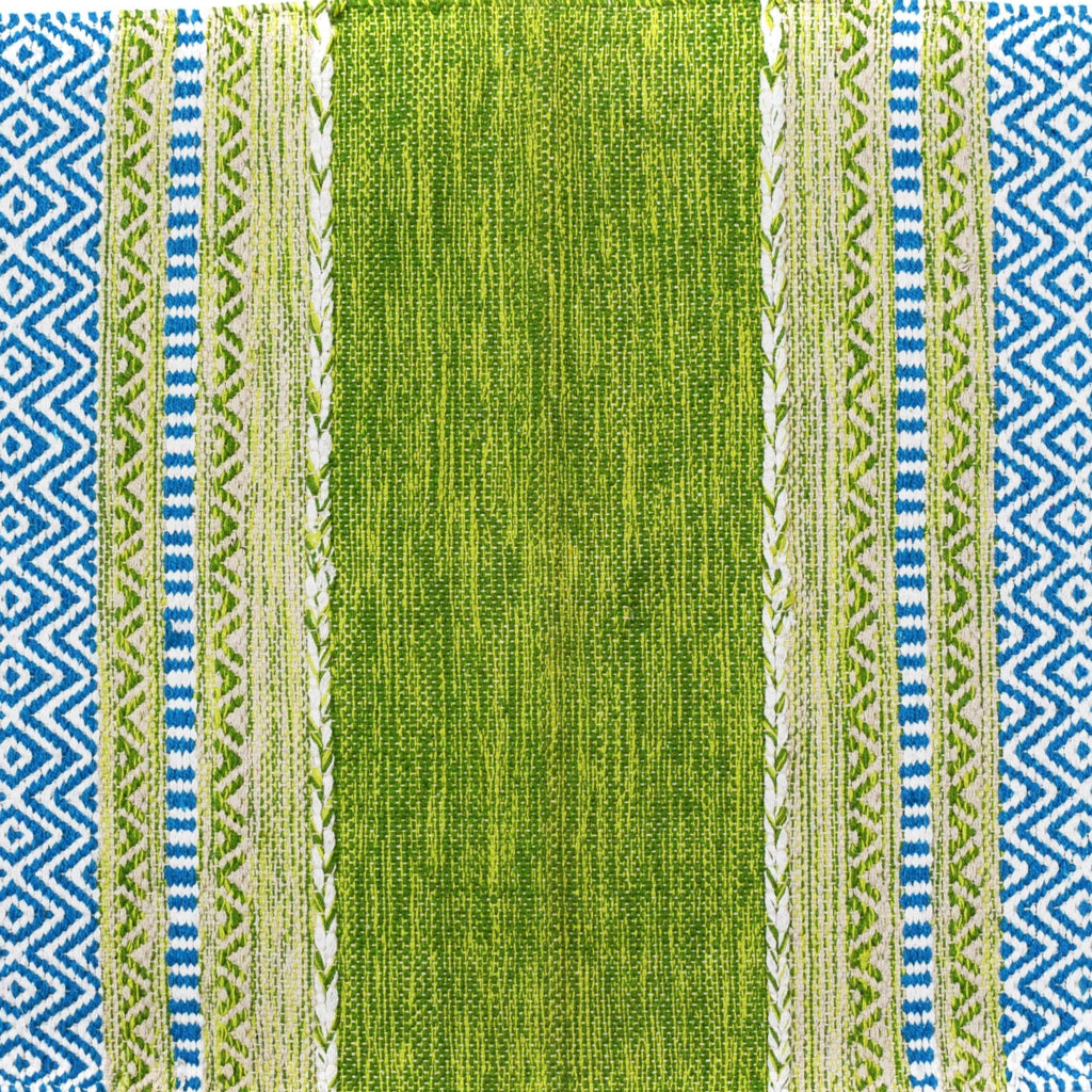 Alfombra kilim de algodón IC14489 verde