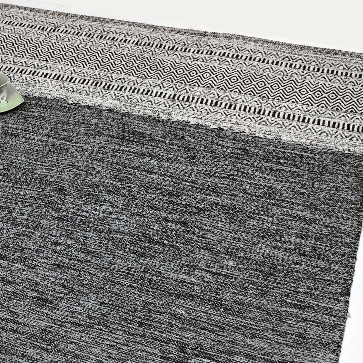 Alfombra kilim IC14491 gris y plateado - vista 4