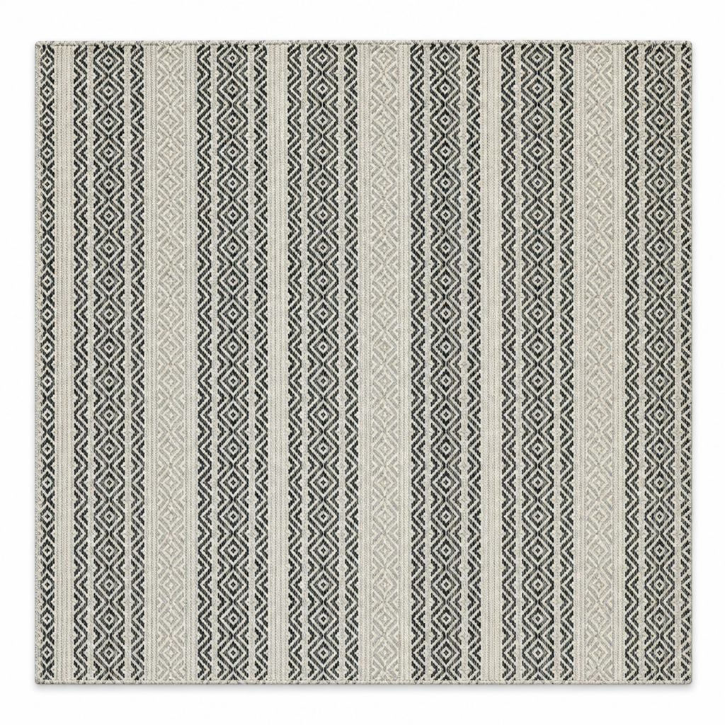 Alfombra Kilim de Algodón Borde Acabado IC15033 Grises/Plateado