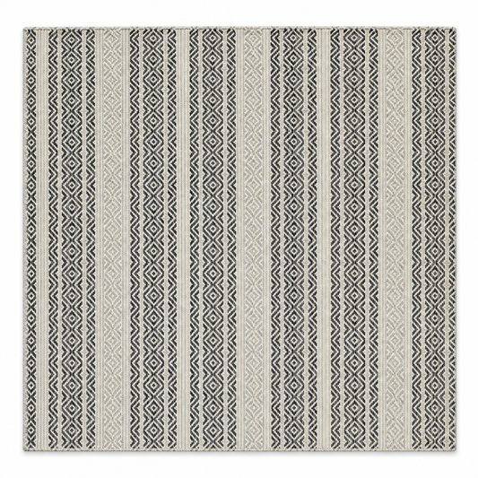 Alfombra Kilim de Algodón Borde Acabado IC15033 Grises/Plateado