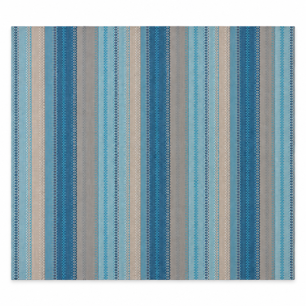 Alfombra Kilim de Algodón Con Base Antideslizante IC13516 Azul