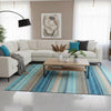 Alfombra Kilim de Algodón Con Base Antideslizante IC13516 Azul