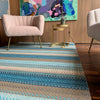 Alfombra Kilim de Algodón Con Base Antideslizante IC13516 Azul