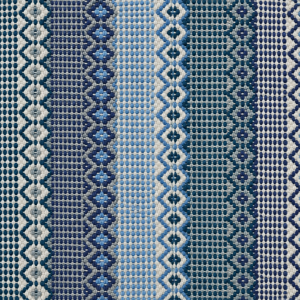 Alfombra Kilim de Algodón Con Base Antideslizante IC13801 Azul