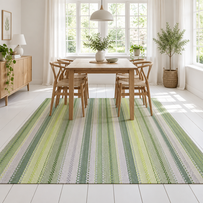 Alfombra kilim de algodón azul con base antideslizante IC13806