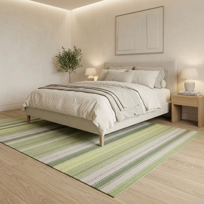 Alfombra kilim de algodón azul con base antideslizante IC13806