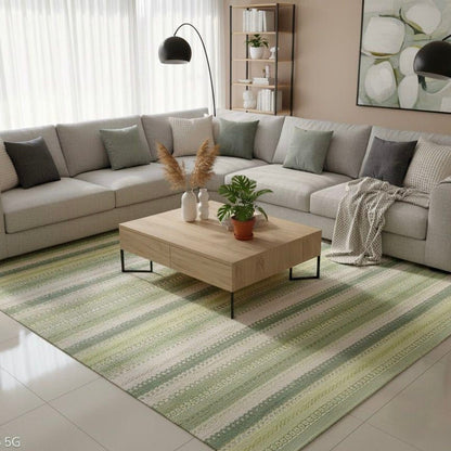 Alfombra kilim de algodón azul con base antideslizante IC13806