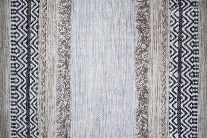 Alfombra kilim shaggy IC17710 gris y plateado - vista 1