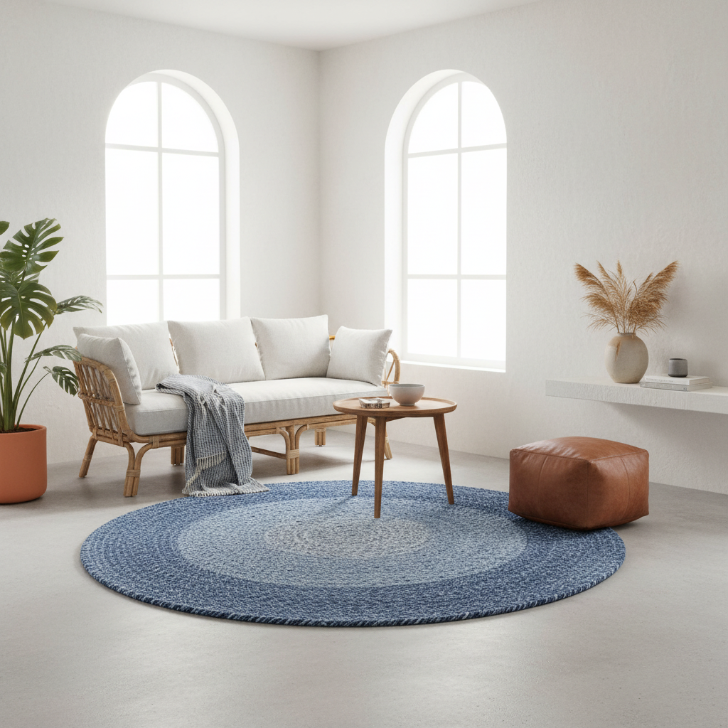 Vista amplia de una sala de estilo mediterráneo