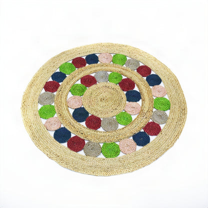 Alfombra redonda de yute trenzado IC13330 natural 120 cm