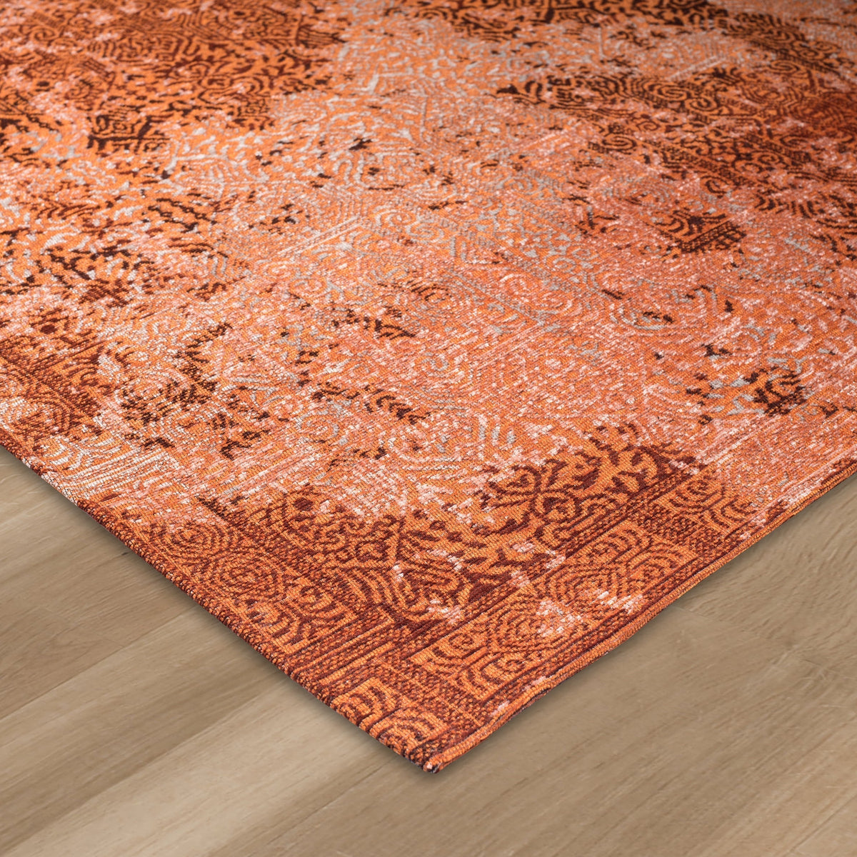 Alfombra jacquard RAC52E roja tejida a mano, vista 3