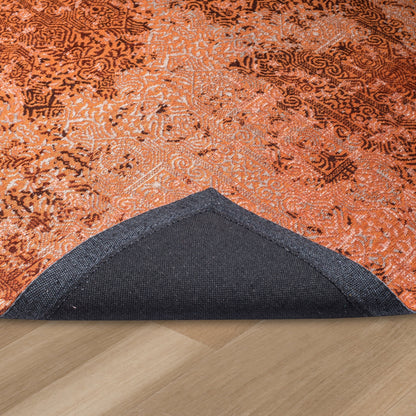 Alfombra jacquard RAC52E roja tejida a mano, vista 4