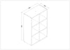 Cubo de almacenamiento de 6 compartimientos - dimensiones del producto