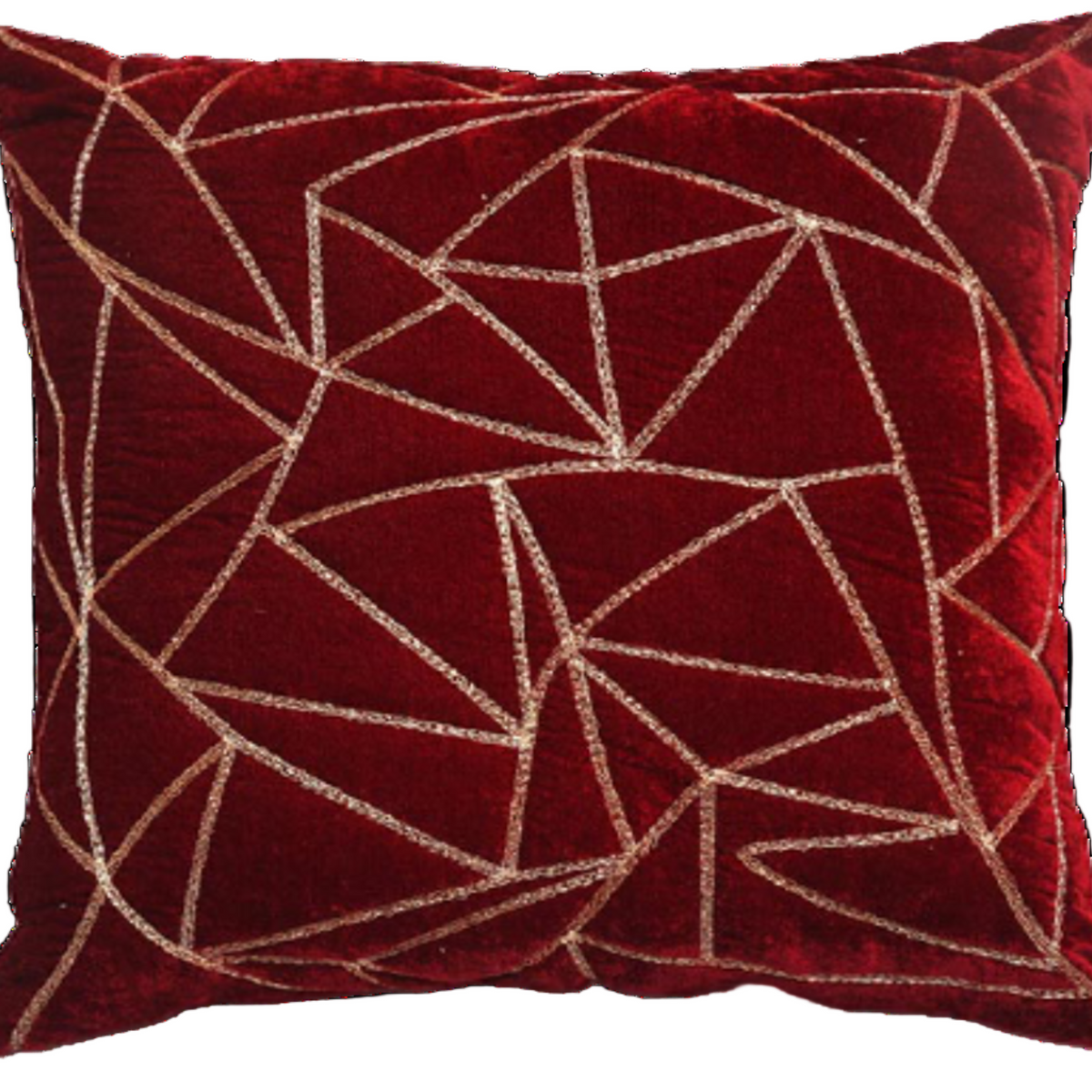 Funda de cojín con triángulos DIC10 rojo 45 × 45 cm