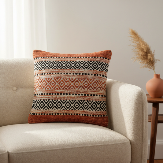 Vista principal del kilim naranja