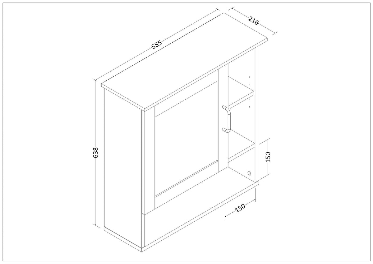 Gabinete de medicina para baño MYSRTA0514626 - dimensiones del producto