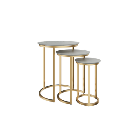 Mesa de Centro Anidable Juego de 3 MYSRTA1440475 Blanco Ibiza