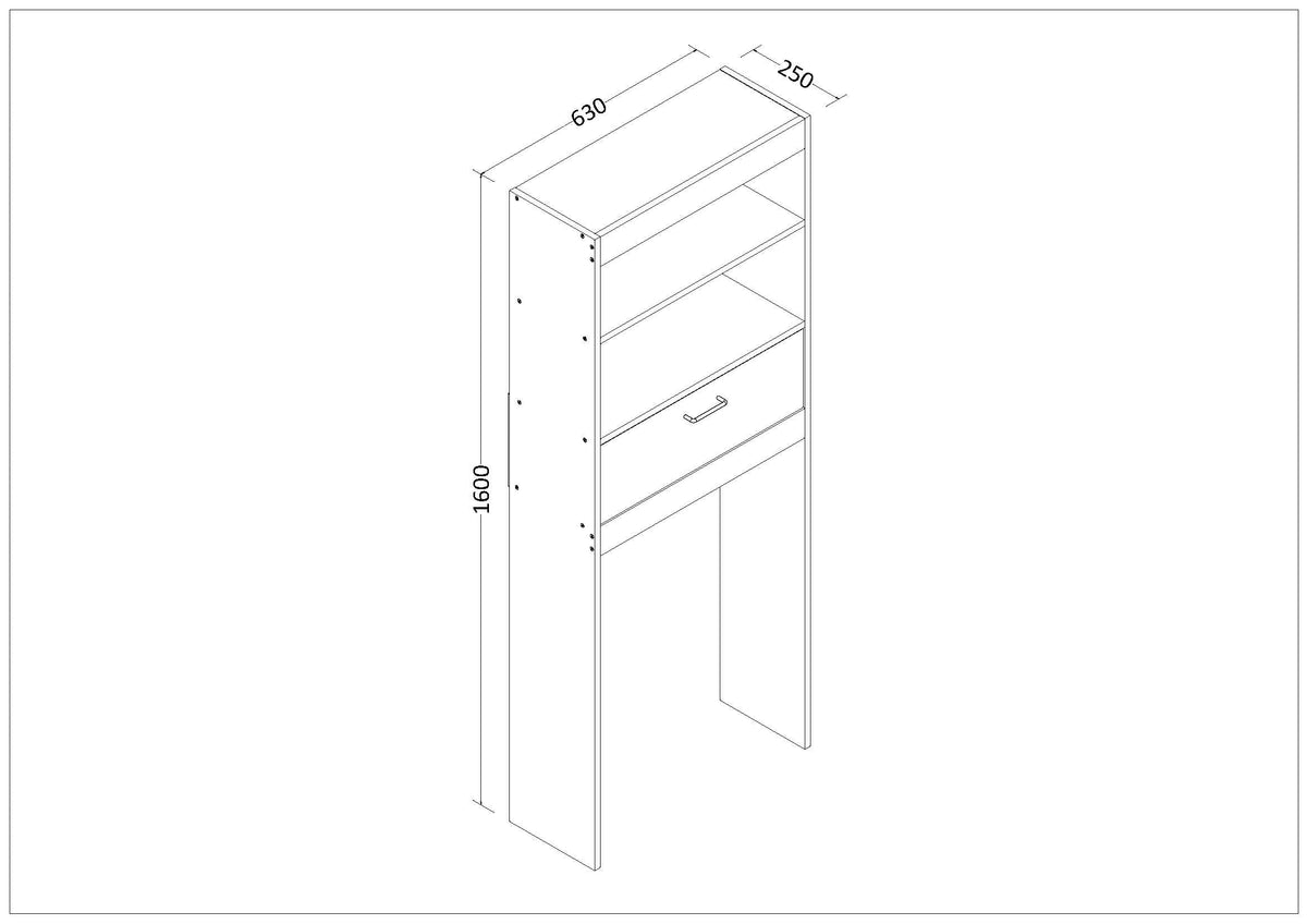Organizador de baño para sobre el inodoro - dimensiones del producto