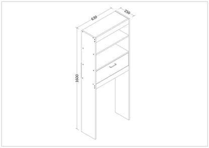 Organizador de baño para sobre el inodoro - dimensiones del producto