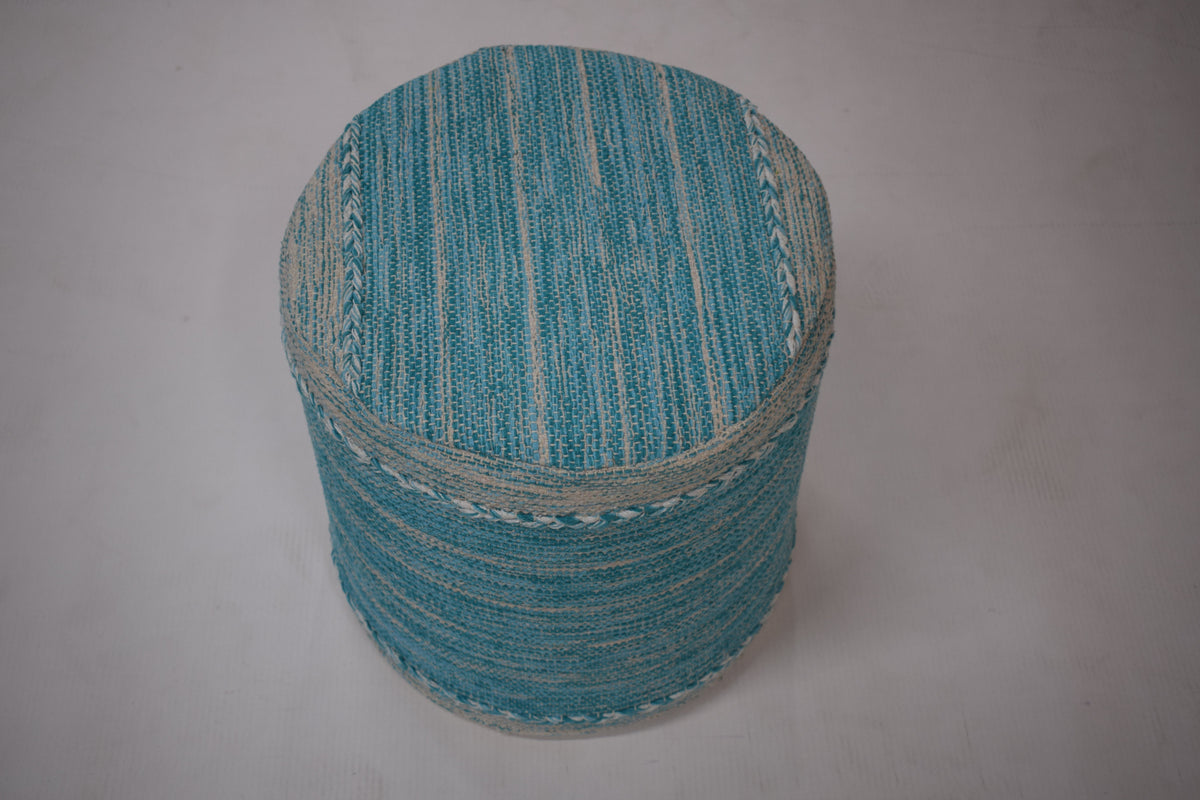 Puf kilim IC14488 azul tejido a mano