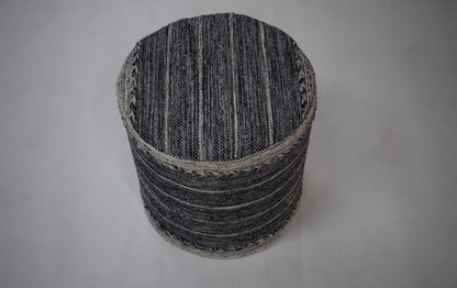 Puf Kilim de Algodón IC14491 Grises/Plateado