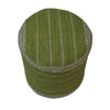Puf kilim de algodón IC14489 verde tejido a mano