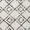 Tapete de baño IC-8703 de algodón de pelo insertado negro y blanco, 120 x 180 cm