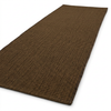 Brown cotton runner rug on white background, oblique view
