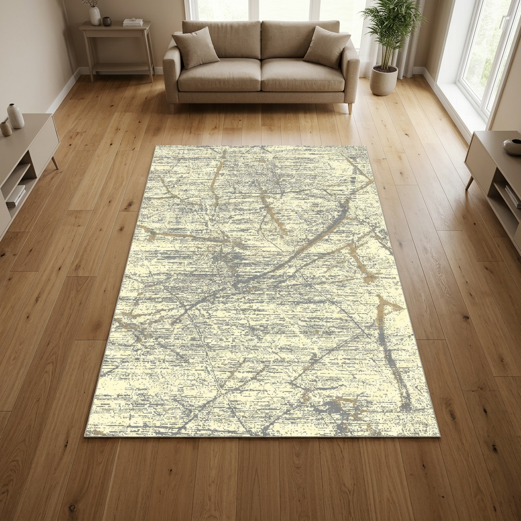 Visualización con IA de alfombra SAS05 en una sala