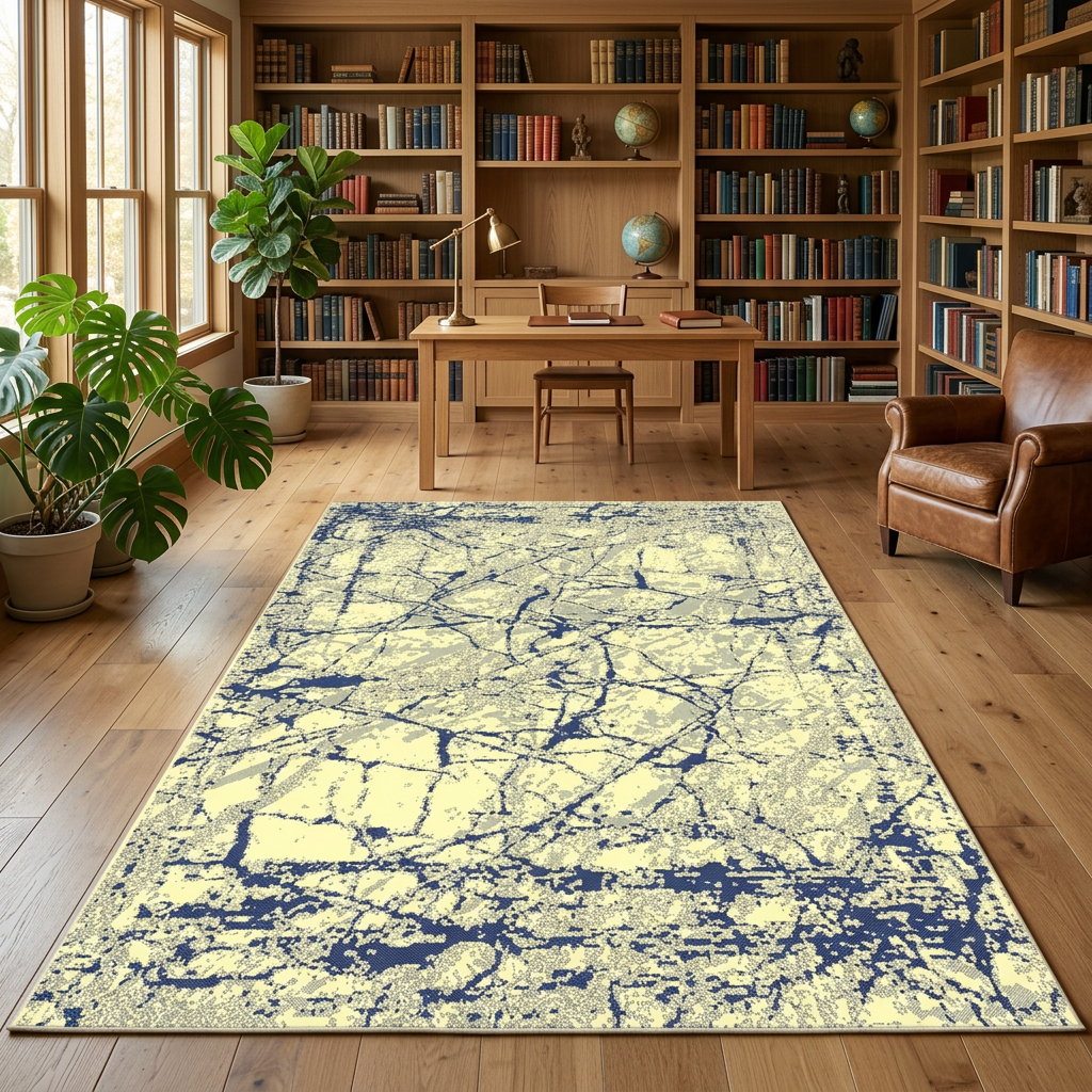 Visualización con IA de alfombra SAS13 en un estudio, vista amplia