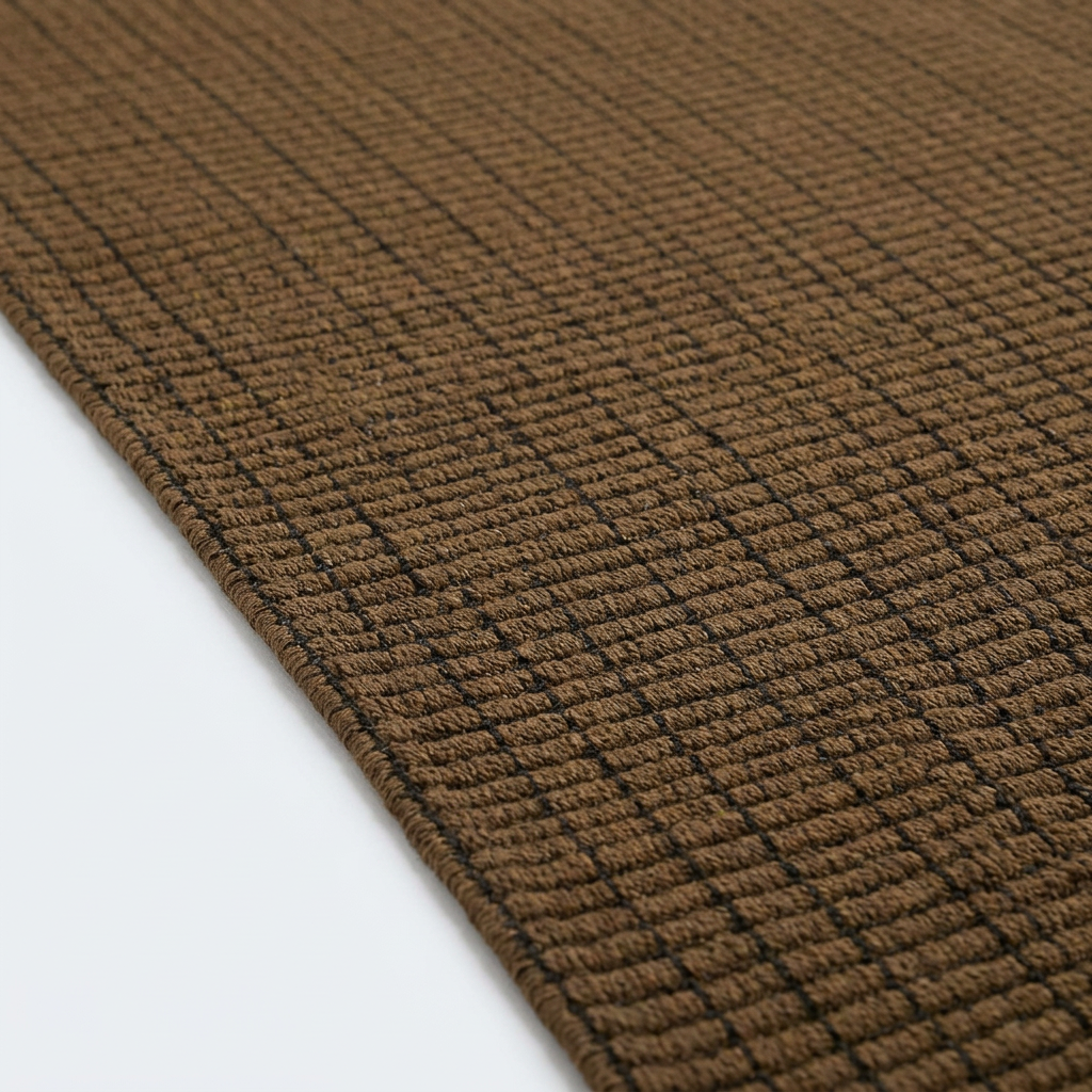 Close-up of brown runner rug texture
