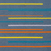 Detalle interpretado con IA del tejido y líneas multicolores de la alfombra BZ1