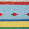 Detalle interpretado con IA del tejido y motivos de la alfombra OX3